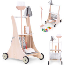 Ecotoys Wooden cleaning set trolley beige ECOTOYS