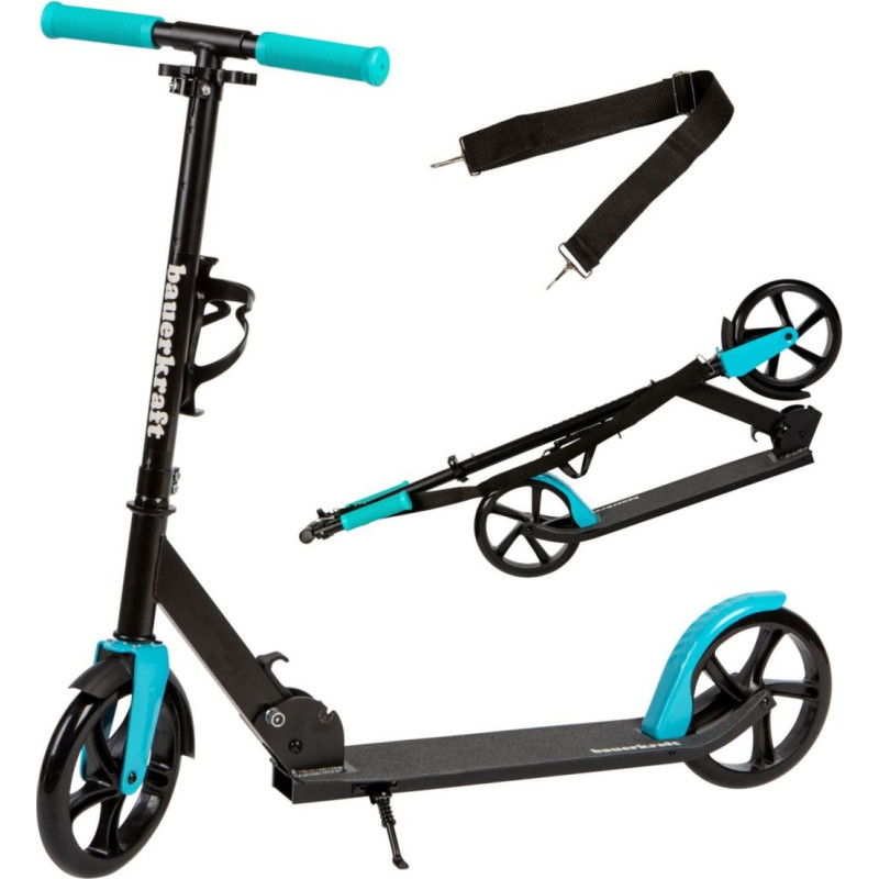 Bauerkraft City Scooter for Children and Teenagers Foldable Height Adjustable 91-101 cm Wheels 200 mm Bottle Holder