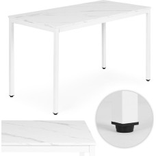 Modernhome Table for Kitchen Dining Room for 4-5 People Computer Desk 120x60 cm White Marble ModernHome