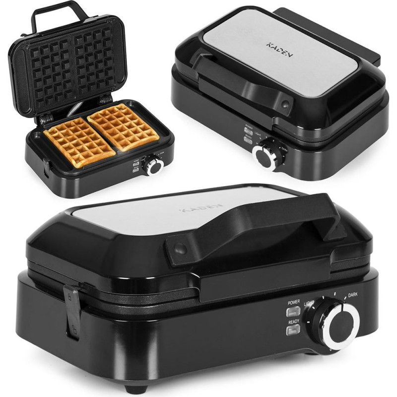 Kaden Waffle Maker for 2 Large Waffles Non-Stick Coating Temperature Control 1200W KADEN