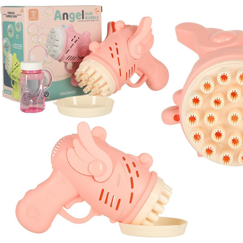 Ziepju burbuļu pistole ziepju burbuļi ar spārniem rozā krāsā