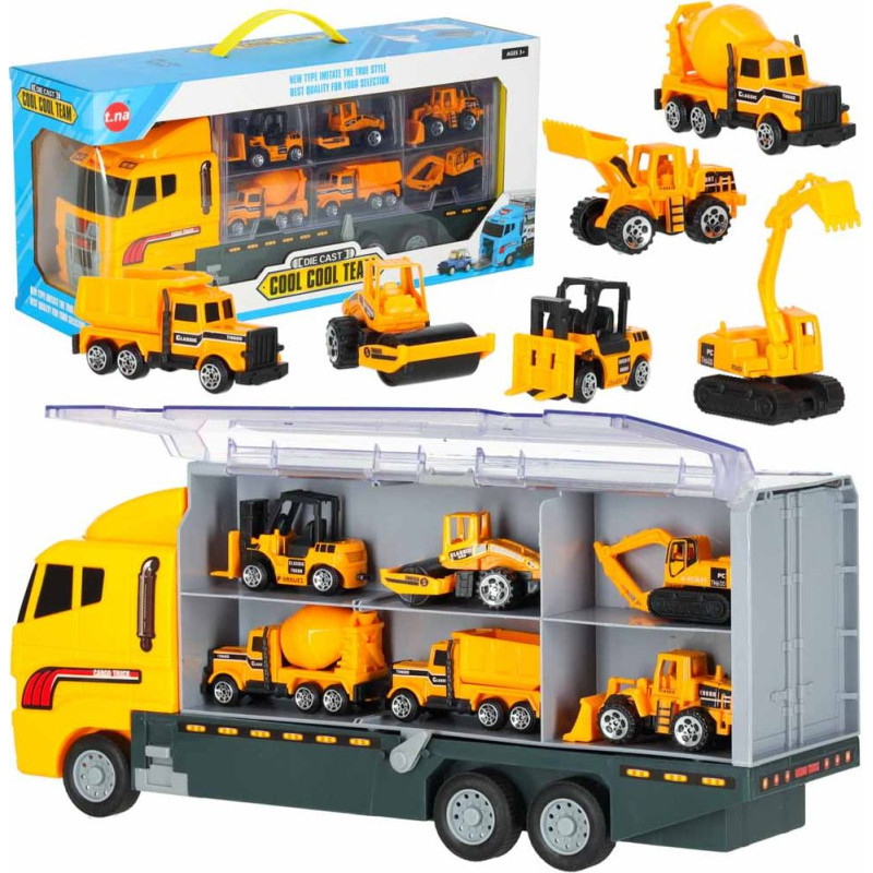 Transportera kravas automašīna TIR palaidējs + metāla automašīnas celtniecības mašīnas