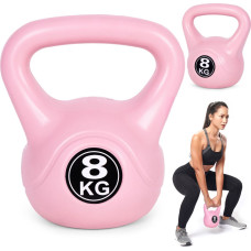 Modernhome Kettlebell 8 kg for exercise, dumbbell, weight ball, fitness load, pink, ModernHome