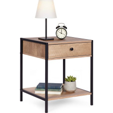 Modernhome Szafka nocna z szufladą i p&oacute;łką stolik kawowy jasny dąb loftowy ModernHome