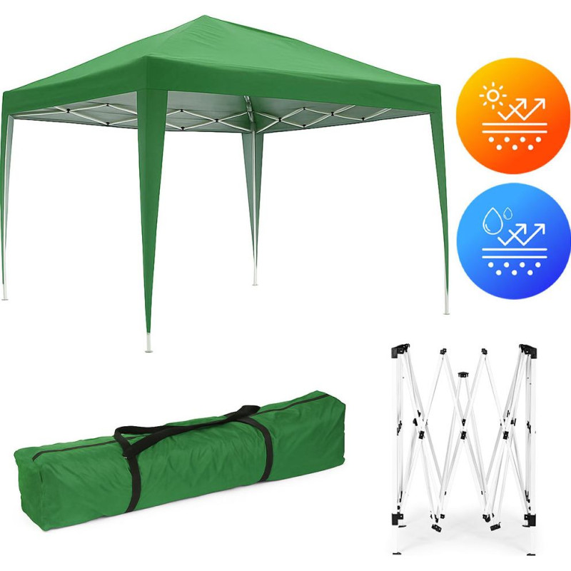 Multigarden Garden Pavilion Tent 3x3 m Pop-Up Canopy for Garden or Terrace MultiGarden
