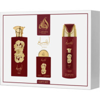 Lattafa Perfumes Ansaam Gold D&aacute;rkov&aacute; sada EDP 100 ml, deospray 200 ml a EDP 20 ml