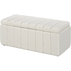 Polsterbank, gulta ar uzglabāšanas vietu, izturība līdz 120 kg, 102x45x46 cm, krēmkrāsas baltā