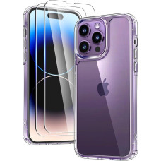 TAURI iPhone 14 Pro, telefona futrālis, aizsargplēve, kameras aizsargplēve