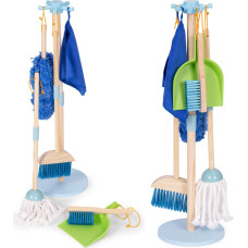 Ecotoys Wooden Cleaning Set for Children Mop Broom with Dustpan 7 Pieces ECOTOYS