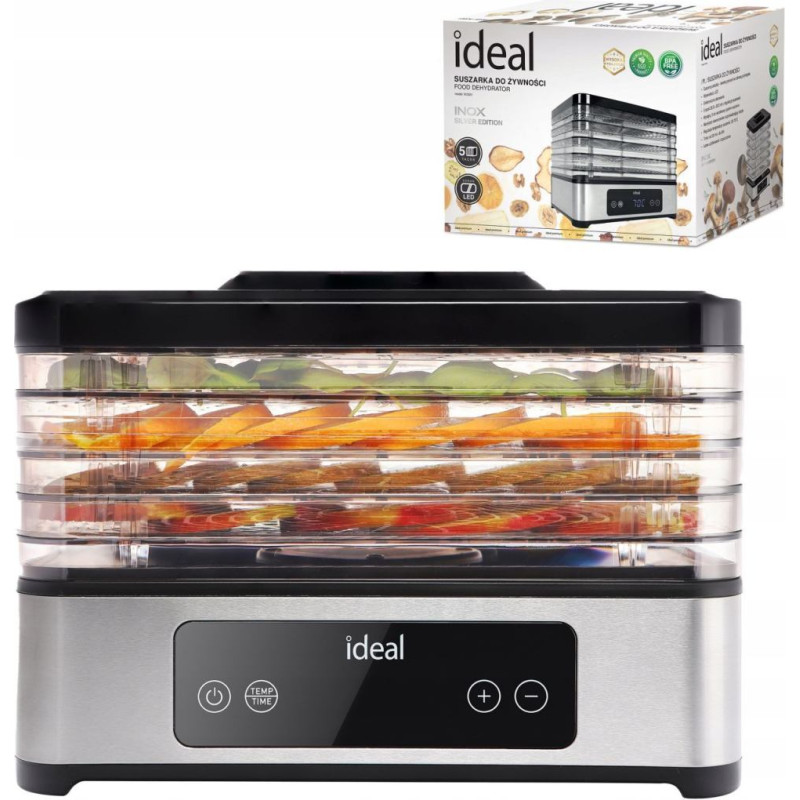 Ideal Large Food Dehydrator for Mushrooms Fruits Vegetables IDEAL INOX + Convection 400W + Timer