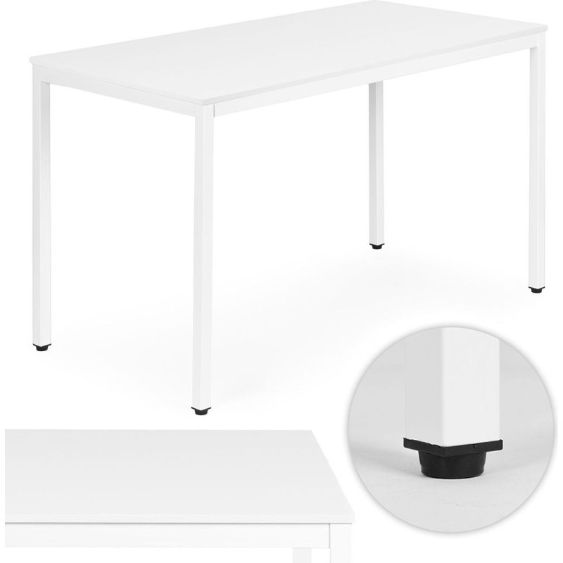 Modernhome Table for Kitchen Dining Room 4-5 Persons Computer Desk 120x60 cm White ModernHome