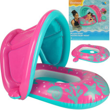 BESTWAY 34091 Piepūšamais pontons ar baldahīnu rozā krāsā