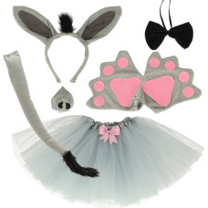 Karnevāla kostīms pārģērbšanās ēzeļa svārki apmetnis 7 gab.