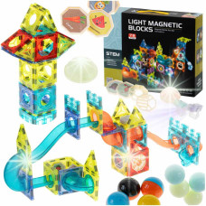 Gaismas magnētiskā marmora bumbiņu trase 75el