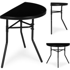 Multigarden Stolik p&oacute;łokrągły szklany kawowy na balkon taras patio czarny MultiGarden