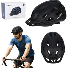 Velosipēda ķivere RALLEX L 58–62 cm regulējama melna pieaugušajiem