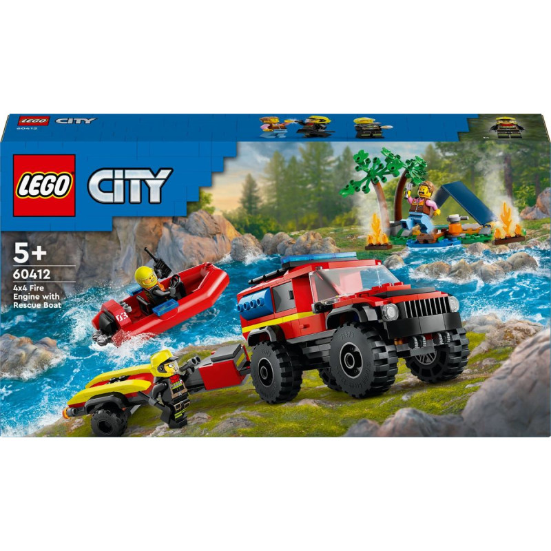 LEGO City 4X4 ugunsdzēsēju mašīna ar glābšanas laivu