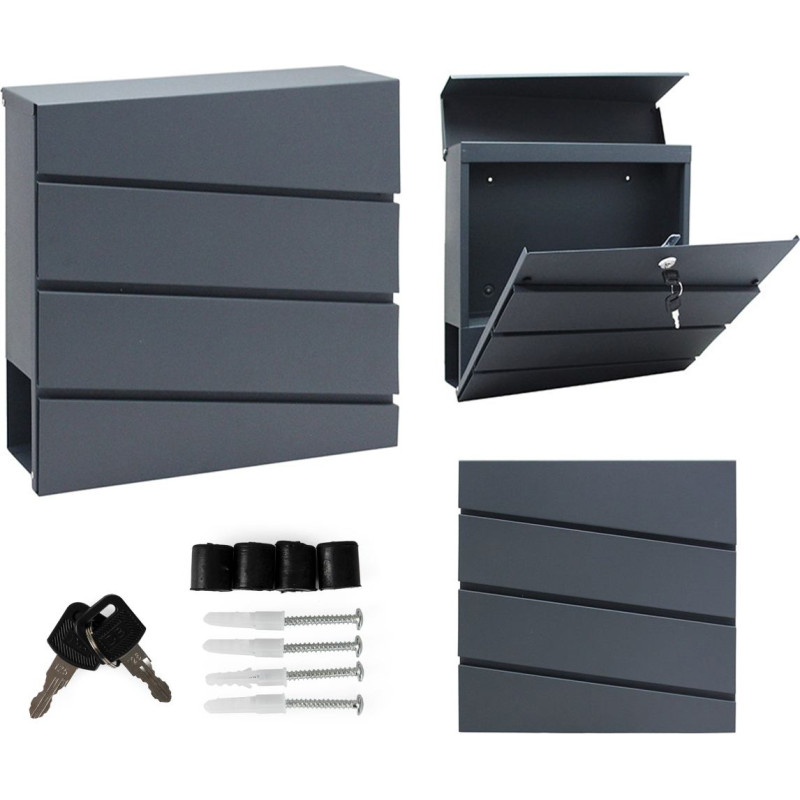 Modernhome Modern mailbox made of galvanized steel in anthracite color ModernHome