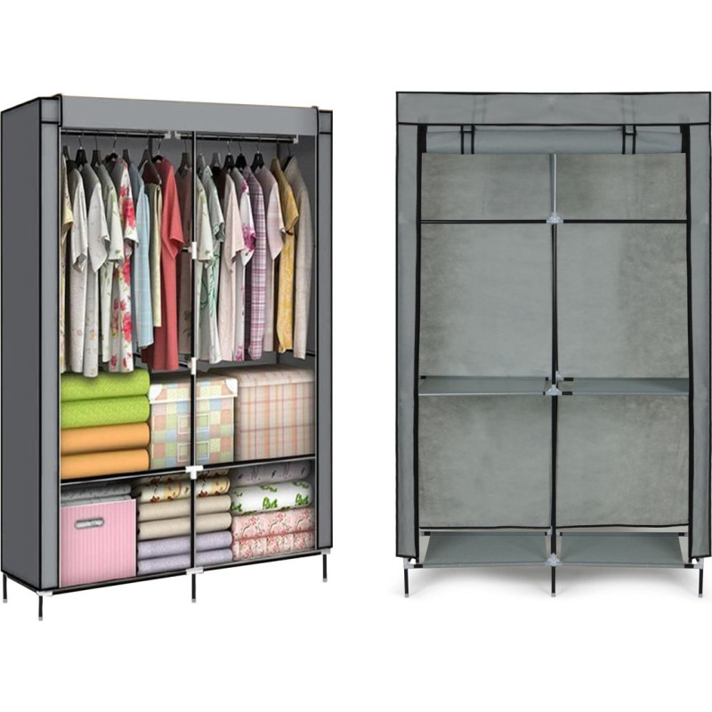 Modernhome Textile wardrobe - a large fabric wardrobe with shelves for clothes and shoes