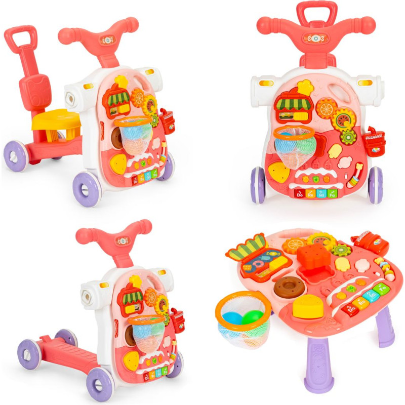 Huanger Walker Ride-On Scooter Interactive Educational Table 4-in-1 for Children