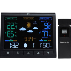 Longwell Industrial Ltd Backlit wireless weather station with outdoor sensor, LCD display, thermometer, barometer, clock