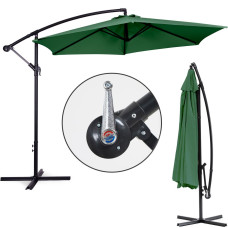 Multigarden Large Garden Parasol with Cantilever Arm, Foldable 3 m, Green, 6 Ribs MultiGarden