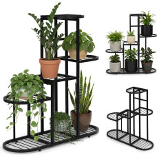 Modernhome Standing Plant Stand for Flowers Decorations 5 Levels Black ModernHome