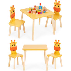 Ecotoys Kids Furniture Set Table + 2 Chairs Giraffe ECOTOYS