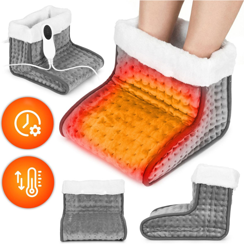 Modernhome Electric Foot Warmer with Remote Soft Boot 10 Heating Levels Dark Grey ModernHome