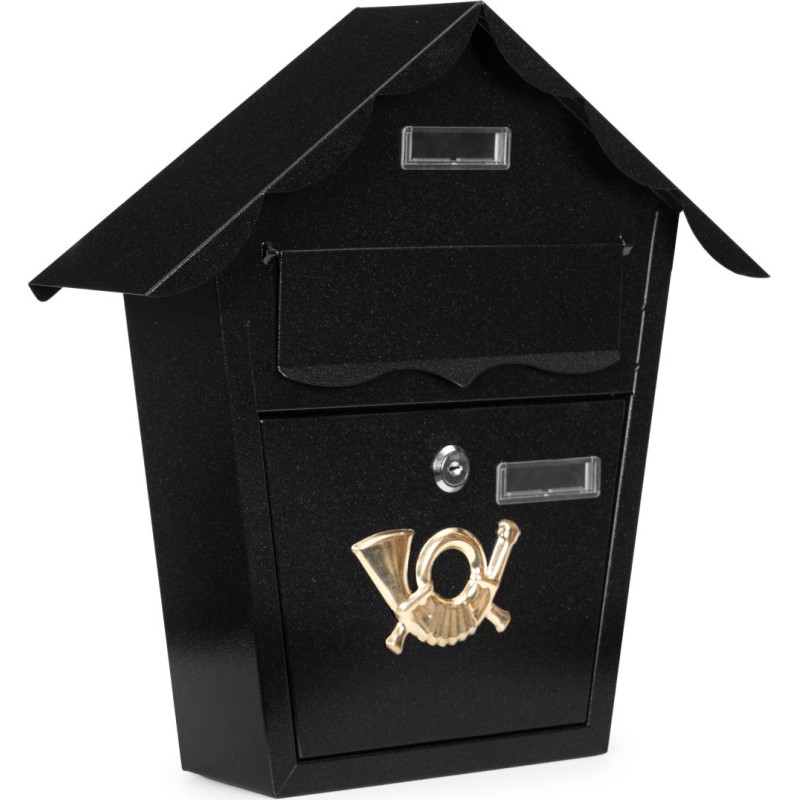 Modernhome Wall-mounted mailbox galvanized steel black ModernHome