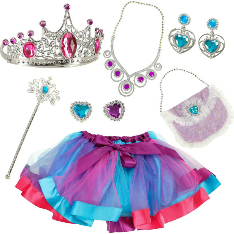 Kostīmu karaliene princese kronis rokassomiņa 9 gab.