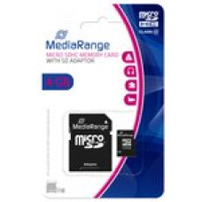 SD MicroSD Card  4GB MediaRange SD CL.10 inkl. Adapter
