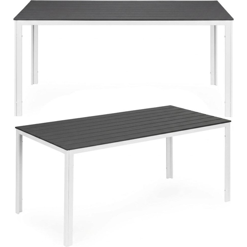 Multigarden 6-person garden table 156x78 cm polywood furniture for terrace gray white MultiGarden