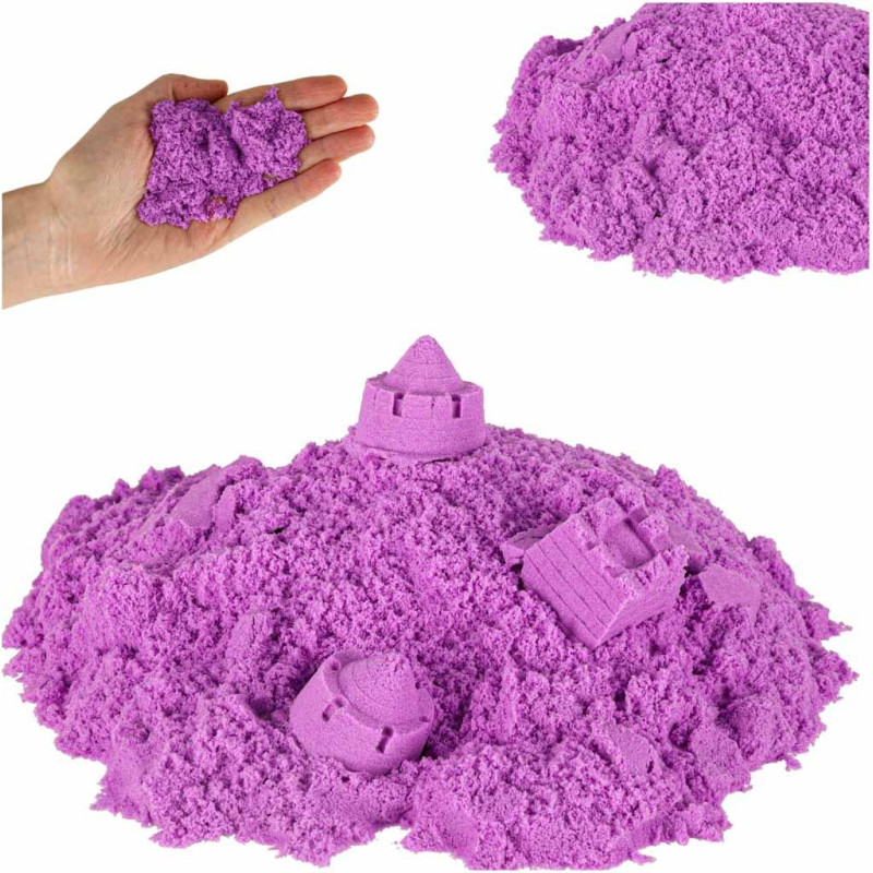 Kinētiskās smiltis 1kg maisiņā violeta krāsā