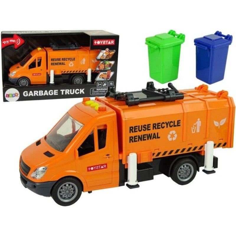 Atkritumu mašīna ar skaņas efektiem, oranža