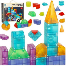 3D magnētiskie celtniecības ķieģeļi ar LED apgaismojumu 64 gab.