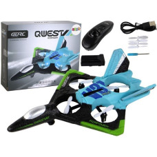 Attālināti vadāma iznīcinātāja reaktīvā lidmašīna LeanToys, zila