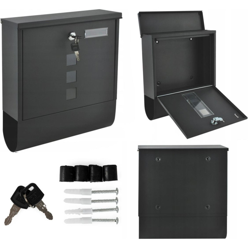Modernhome Steel Mailbox Letterbox anthracit with lock