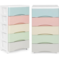 Modernhome Bookcase with 5 pull-out drawers legs with wheels colorful drawers ModernHome