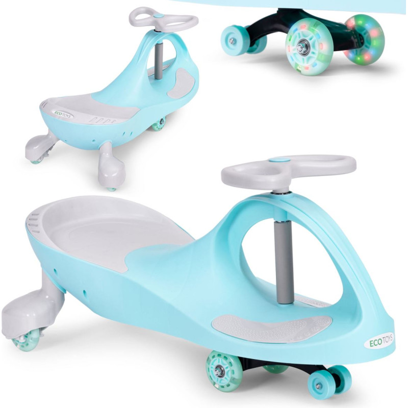 Ecotoys Wiggle car ride-on toy LED wheels blue ECOTOYS