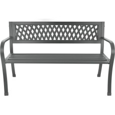 Longwell Industrial Ltd Ornamental garden bench with backrest, park bench for terrace and balcony, metal construction, graphite