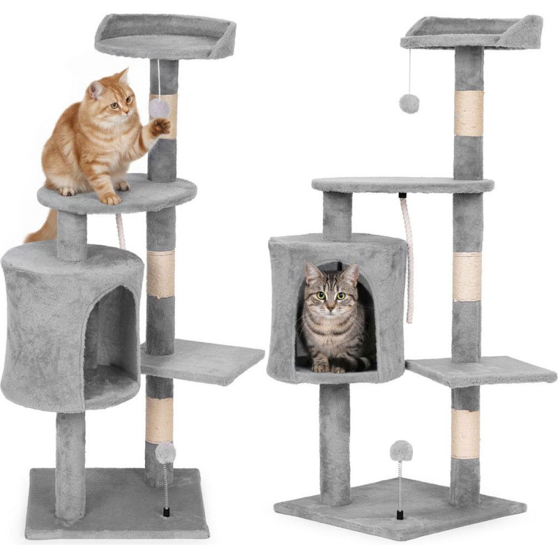 Petsi Cat Scratching Post Bed Tower Scratcher House 110 cm Gray Petsi