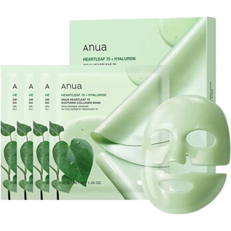 Anua Heartleaf 70 Soothing Collagen Mask - Sada masek
