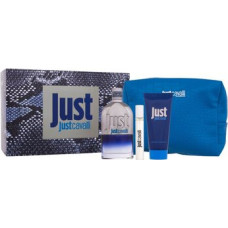 Cavalli Roberto Just Cavalli for Him D&aacute;rkov&aacute; sada EDT 90 ml, sprchov&yacute; gel 100 ml, miniaturka EDT 15 ml a kosmetick&aacute; ta&scaron;ka