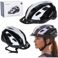 Velosipēda ķivere RALLEX M 54–58 cm regulējama melna/balta