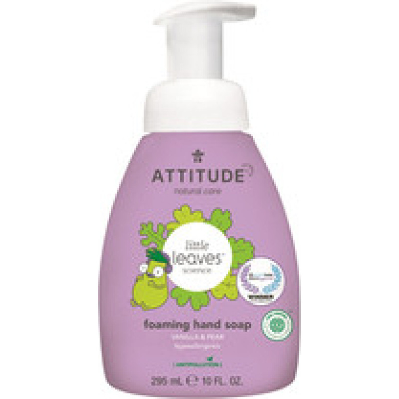 Attitude Dětsk&eacute; pěniv&eacute; m&yacute;dlo na ruce Little Leaves s vůn&iacute; vanilky a hru&scaron;ky 295 ml