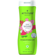 Attitude Dětsk&eacute; tělov&eacute; m&yacute;dlo a &scaron;ampon (2 v 1) Little Leaves s vůn&iacute; melounu a kokosu 473 ml
