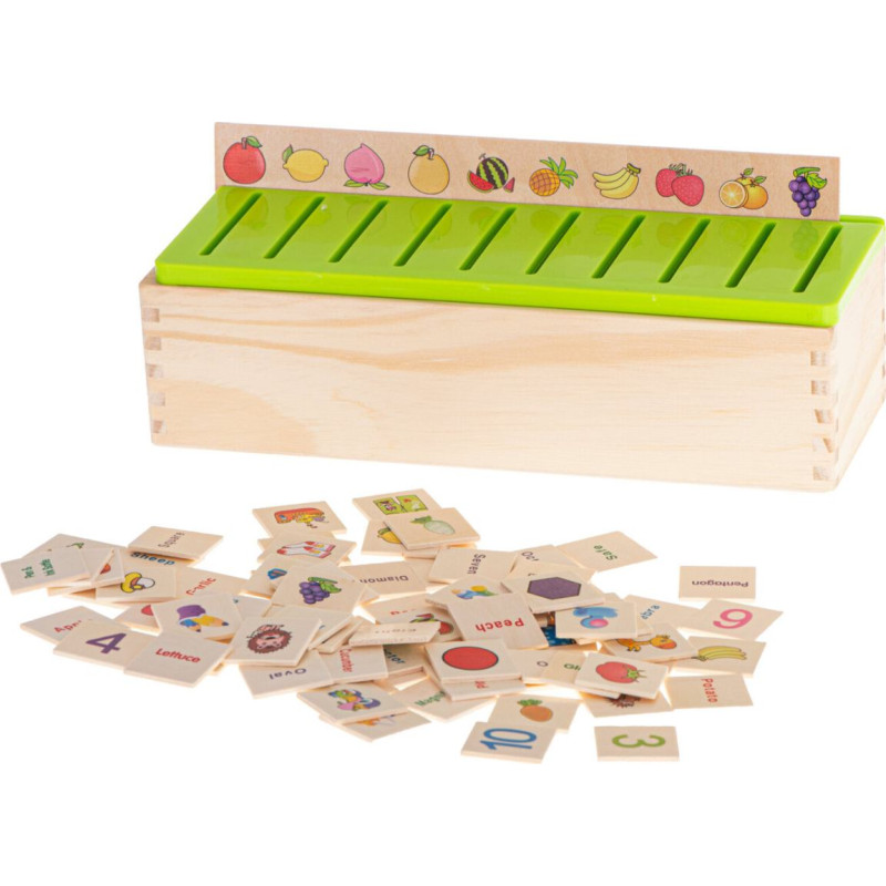 Koka šķirotājs puzle, kas atbilst attēliem