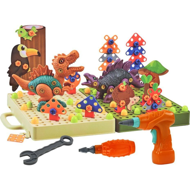 3D veidošanas puzles bloki dinozauri Lean Toys