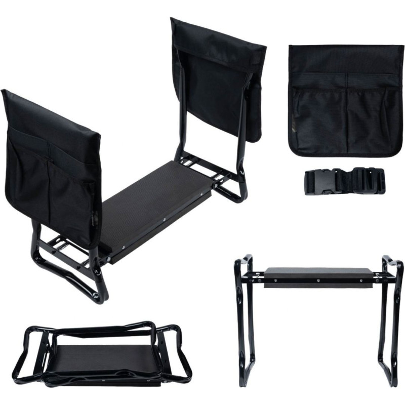 Longwell Industrial Ltd Foldable kneeling stool for gardening, tool belt, 2 organizers
